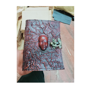 Handmade Pure <b>Leather</b> Journal With Artistic Handwork Handcrafted <b>Leather</b> <b>Notebook</b> Wholesale Bulk Supplier Manufacturer India - Product Image 1