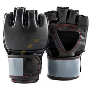 Gants de boxe MMA de qualité supérieure, respirants, design unique, personnalisation des couleurs noir et gris. - Product Image 6