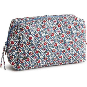 Large Capacity Cotton Quilted <b>Makeup</b> Bag for Women Lady Style Cosmetic Lipsticks Travel Container Pouch with Zipper Plastic Bags - Product Image 1