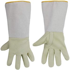 Guantes de soldadura de cuero de 16 pulgadas, resistentes al calor, para cocinar a la parrilla, soldadura eléctrica dividida en cuero - Product Image 1