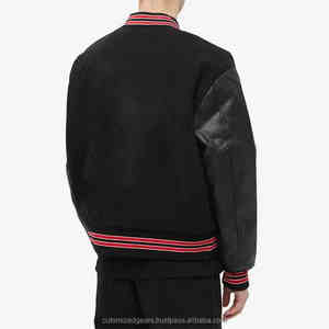 Vente en gros de vestes Letterman Varsity grande taille au design personnalisé pour hommes, manches en cuir de haute qualité pour l'hiver avec fourrure de mouton - Product Image 2