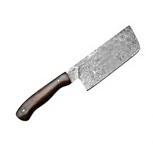 Cuchillo de caza hecho a mano de acero de Damasco, hoja con punta curva, mango de madera, cuchillo de 13 pulgadas con filo biselado afilado. - Product Image 1