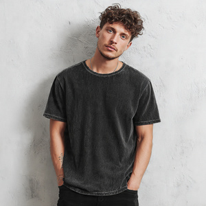T-shirt surdimensionné en coton délavé à l'acide, personnalisé, 220g, lourd, vintage, pour hommes - Product Image 5