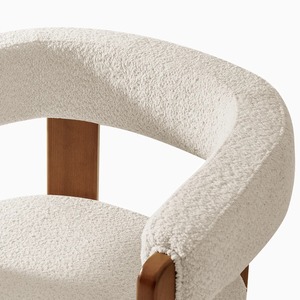 Chaise de salle à manger rembourrée ergonomique, durable et écologique de style scandinave moderne avec pieds en bois et assise en coton, mobilier pour la maison - Product Image 5