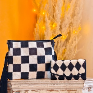 Bolso de mano Venus Leathers para mujer, con cremallera, diseño de letras, cuero genuino, ligero, poliéster, portátil, de lujo, impermeable, antirrobo - Product Image 3