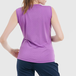 Women's <b>Purple</b> Crew Neck Sleeveless <b>Tank</b> <b>Top</b> Solid Knitted Breathable Casual Wear - Product Image 6