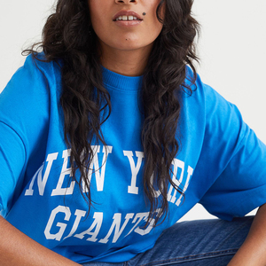 T-shirts amples d'été pour femmes, en polyester/coton de couleur unie, col ras du cou, épaules tombantes, qualité supérieure, fourniture directe usine - Product Image 1