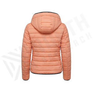 เสื้อแจ็คเก็ตบุใยสังเคราะห์แบบมีฮู้ด กันน้ำ สีดำ แขนยาว สำหรับฤดูหนาว กันลม ผ้าฝ้ายด้านนอก ผ้าถัก ไส้ใยโพลีเอสเตอร์ คอตั้ง - Product Image 2