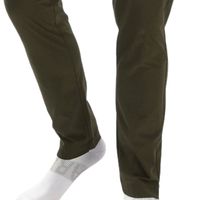 Celana Chino Pria Klasik Model Straight Leg Dengan Desain Depan Rata, Kancing Penutup Pinggang, Nyaman, Kasual, Untuk Kerja