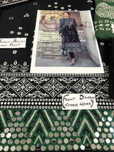 Robe en coton imprimé pakistanaise de couleur noire taille plus 2021, sari indien pour adultes, vente chaude, tenue de mariage - Product Image 5