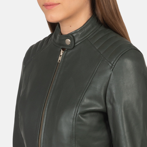 Veste de motard pour femme en similicuir PU, coupe ajustée, courte, avec fermeture éclair sur le devant, élégante, pour un usage quotidien - Product Image 4