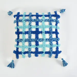 MORE Boho Style <b>Square</b> Tufted Cotton Cushions & <b>Pillows</b> with Tassels for Home & Hotel Use - Product Image 2