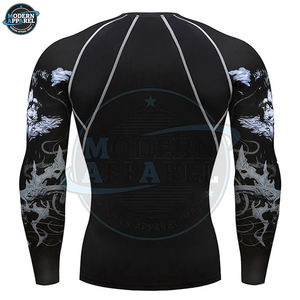 Personaliza Tu Propio Logotipo, Camiseta de Compresión Sublimada de Manga Larga, Rashguard de MMA, Rashguard de BJJ, para Hombre - Product Image 3