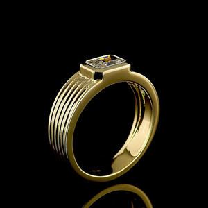 แหวนเพชรทรงเรเดียนท์คัทจากแล็บ ประดับขอบแบบ Bezel ดีไซน์ลายริบบิ้นกว้าง สำหรับผู้หญิง วัสดุทอง 10K 14K 18K ชุบโรเดียม เงินแท้ 925 935 เหมาะสำหรับงานหมั้นและงานเลี้ยง - Product Image 3