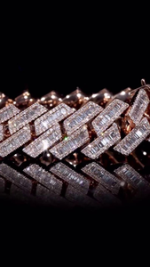 Pulsera de eslabones cubanos con diamantes cultivados en laboratorio, oro rosa, estilo hip hop, joyería de lujo para hombre, unisex, estilo regalo. - Product Image 6