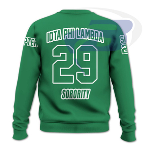 Sudadera Verde de la Hermandad Iota Phi Lambda 1921, Ropa de la Hermandad IPL con Escudo y Letras Griegas para Miembros de la Hermandad - Product Image 3