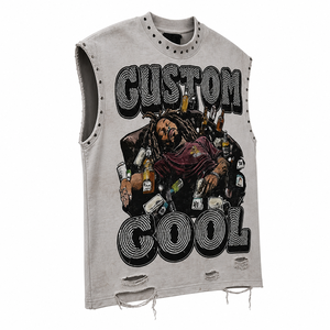 Camiseta sin mangas Glory Custom con estampado gráfico extragrande, 100% algodón jersey, diseño hip hop, para un uso cómodo unisex. - Product Image 4