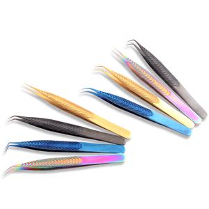 Las puntas multicolores proporcionan un agarre superior para pinzas para pestañas Pinzas de alta calidad y alta precisión Embalaje personalizado - Product Image 1