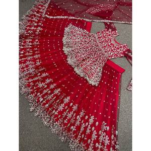Party Wear XL Size Lehenga Choli with Embroidery and Stone Work Top Dupatta Polyester <b>Material</b> - Product Image 1