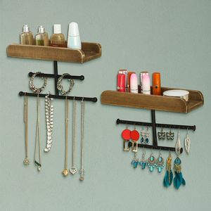 Organizzatore da Parete in Legno Marrone per Anelli, Collane, Bracciali, Orecchini e Altri Accessori - Product Image 4