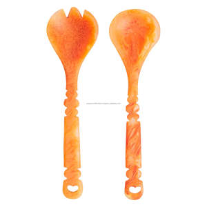 Best UCI Kitchenware Resin Swirl Pattern <b>Salad</b> Server Set Allure Allure <b>Spoons</b> for Wedding Party Tableware - Product Image 2