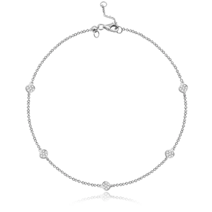 Pave Diamond <b>Disc</b> Anklet, 14K <b>Gold</b> Dainty Anklet Bracelet, Lab Diamond Anklet, Minimalist Layering Anklet, Everyday Jewelry Gift - Product Image 4