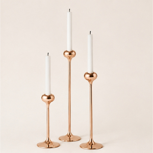 Vintage Rose Gold Metal Taper Candle Holders Set of 3 Elegant <b>Tall</b> <b>Candlestick</b> Stands Modern Home Tabletop Decoration - Product Image 5