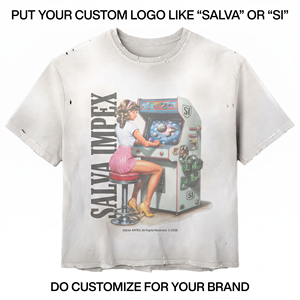 เสื้อยืดแขนสั้นคอกลมผ้าฝ้ายสีขาวสำหรับผู้ชาย ยี่ห้อของคุณเอง Salva Impex ลายพิมพ์ตัวอักษร ดีไซน์เรียบหรู ทรงปกติ - Product Image 6
