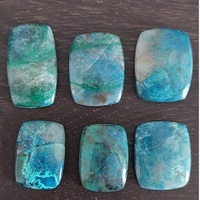 Cabochon ovale en chrysocolle bleue naturelle Quantum, effet de couleur Chakralume, 5-15g, 30-60mm, 8mm, pour la fabrication de bijoux, anneaux, pendentifs, en vrac