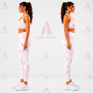 Custom Women Floral Yoga Set High Waist Leggings Sports Bra Gym Fitness Activewear Workout Suit Quick Dry Wear - Product Image 2