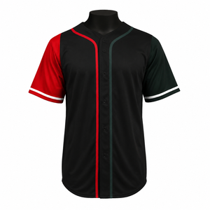Maillot de baseball personnalisé en gros, uniforme d'équipe OEM, vêtements de sport athlétiques à séchage rapide, chemise de baseball respirante en polyester à boutons - Product Image 1