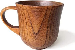 Chope à bière en bois, design nordique, avec poignée, écologique, réutilisable, pour usage domestique, accessoires de bar, chope à poignée en bois - Product Image 3