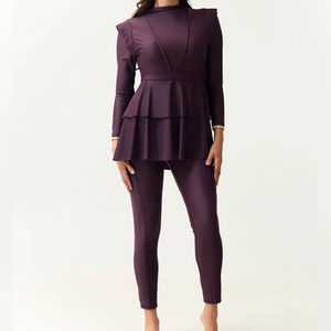 Traje de Baño Burkini Musulmán Modesto de 2 Piezas para Mujer, Corte Alto, Material Spandex/Poliéster, Logotipo Frontal, Transpirable - Product Image 1