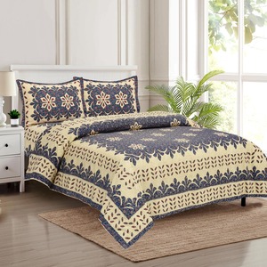 Parure de lit/chemise de lit 100 % coton 200 fils, imprimée à la main au bloc, motif végétal simple, anti-acariens, toutes saisons, style bohème indien, qualité supérieure - Product Image 2