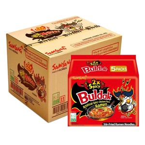 Nouilles coréennes instantanées Samyang Buldak Ramen Hot Chicken 2x Spicy 140g, super épicées, préparées à la poêle, qualité export en gros 2X - Product Image 3