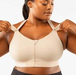 Soutien-gorge de sport personnalisé en tissu doux brossé sans couture, anti-humidité, très extensible, respirant, dos en U, pour le fitness, le yoga, la course et l'entraînement - Product Image 1