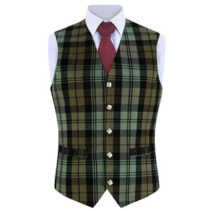 Chalecos para hombre, chalecos formales de corte ajustado, chaleco sin mangas de corte regular, chaleco escocés de tartán para hombre - Product Image 1