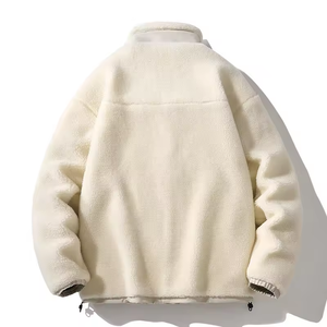 Wholesale Solid Color High Quality <b>Sherpa</b> Polar <b>Jacket</b> Zip up <b>Jacket</b> Custom LOGO Pullover Fleece <b>Jacket</b> Winter Coat <b>for</b> <b>Men</b> - Product Image 3
