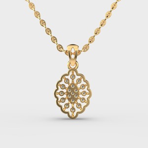 Pendentif diamant en or jaune plaqué 14K/18K, taille ronde, certifié IGI, bijoux de luxe pour femmes, sans chaîne - Product Image 3