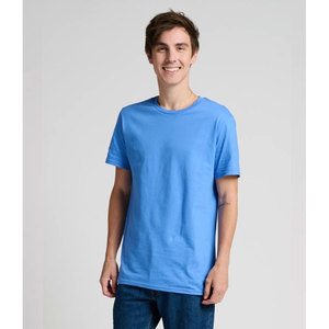 Camiseta de Manga Corta con Cuello Redondo Azul Sólido para Hombre, Camiseta Unisex Premium Lisa para Serigrafía al por Mayor - Product Image 2