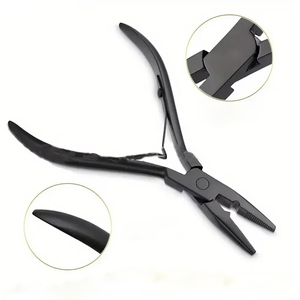 Premium Matte Black Stainless Steel Straight 1-Hole Hair <b>Extension</b> Pliers for <b>Bead</b> Removal Hair <b>Extensions</b> - Product Image 5