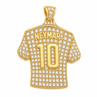 Pendentif maillot de football en or 18 carats avec diamant de laboratoire, collier numéro en diamant de laboratoire, fabricant de bijoux en gros
