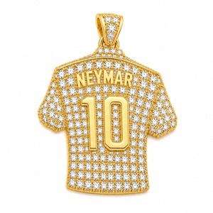 จี้เสื้อฟุตบอลเพชรทองคำ 18K เพชรเพาะเลี้ยงในห้องปฏิบัติการ สร้อยคอเลขเพชรเพาะเลี้ยงในห้องปฏิบัติการ ผู้ผลิตเครื่องประดับขายส่ง - Product Image 1