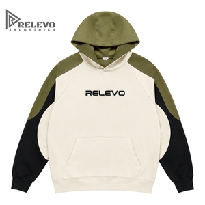 Sweat à capuche personnalisé OEM en molleton 100 % coton épais pour homme, coupe classique, broderie 3D en relief, manches raglan, poche, style streetwear - Product Image 1