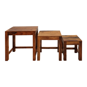 Solid Wood <b>Nesting</b> <b>Tables</b> Set of <b>3</b>, Handmade Wooden Side <b>Tables</b> in Different Sizes for Living Room, Bedroom and Home Furniture - Product Image 4