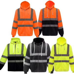 Sweat à capuche réfléchissant à haute visibilité avec fermeture éclair personnalisée à LED, classe 3 ANSI, imperméable, construction 100% nylon/polyester, sécurité - Product Image 3