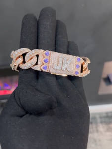 Bracelet Hip Hop Iced Moissanite Cuban Link GODS EYE en Argent 925 avec Plaque Nominative Personnalisée Unisexe Certifié GRA Vente en Gros - Product Image 1