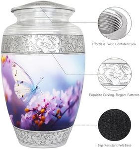 Urne funéraire commémorative en aluminium pour adultes, style exclusif, avec couvercle sécurisé et détails raffinés, pour le stockage des cendres. - Product Image 4