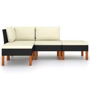 Conjunto de Muebles de Jardín de Ratán PE Negro, Ligero y Elegante, Solución Ligera para Entretenimiento al Aire Libre - Product Image 3