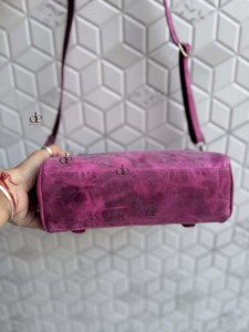 Sac messager en cuir véritable pour femme, vente chaude, sac à main élégant, bandoulière vintage, couleur violette, multi-usages, sac durable - Product Image 4